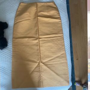 Dolce & Gabbana raw silk gold skirt